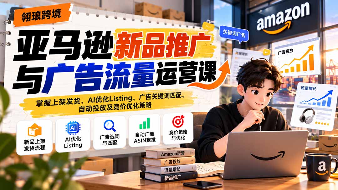 (21036期)亚马逊新品推广与广告流量运营课:掌握上架发货、AI优化Listing、广告关键词匹配、自动投放及竞价优化策略 20261019050203-6ad5a44bec5ef.jpg