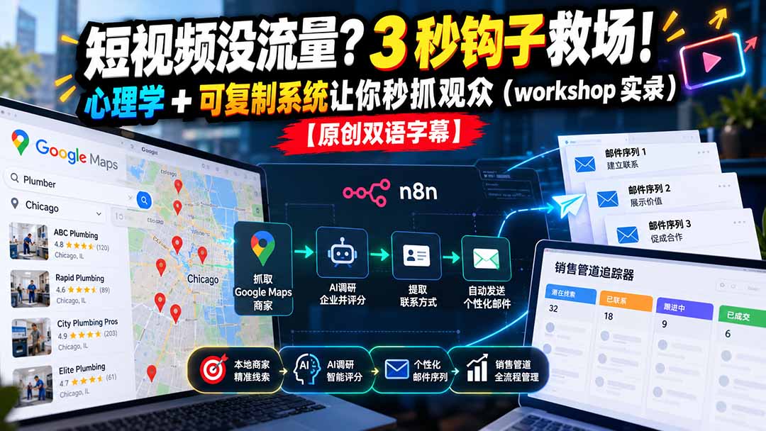 (21043期)短视频没流量?3 秒钩子救场!心理学 + 可复制系统让你秒抓观众(workshop 实录)【原创双语字幕】 20261019070100-6ad5c02ca3b0d.jpg