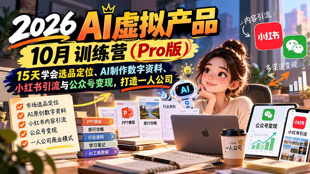 (21054期)2026AI虚拟产品10月训练营(Pro版):15天学会选品定位、AI制作数字资料、小红书引流与公众号变现,打造一人公司 20261019150047-6ad6309fd2557.jpg