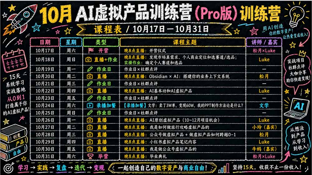 (21054期)2026AI虚拟产品10月训练营(Pro版):15天学会选品定位、AI制作数字资料、小红书引流与公众号变现,打造一人公司 20261019150048-6ad630a02f087.jpg