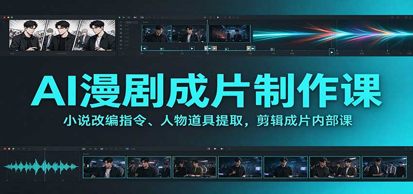 AI漫剧成片制作课:小说改编指令、人物道具提取,剪辑成片全流程 20261019170107-6ad64cd3eb00f.jpg