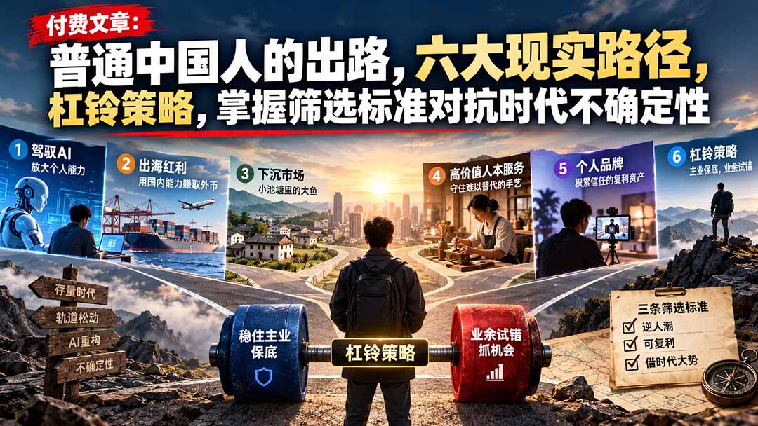 (21058期)付费文章:普通中国人的出路,六大现实路径,杠铃策略,掌握筛选标准对抗时代不确定性 20261020030139-6ad6d993c5ba6.jpg