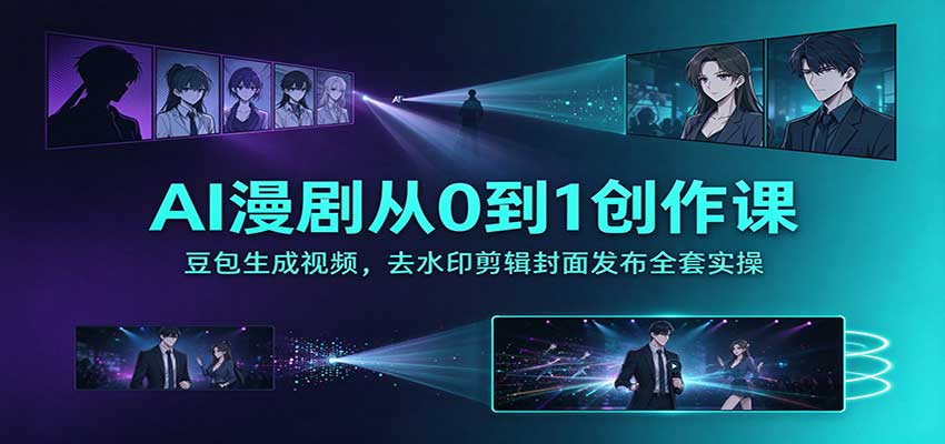 AI漫剧从0到1创作课:豆包生成视频,去水印剪辑封面发布全套实操 20261021050113-6ad847192f3bb.jpg