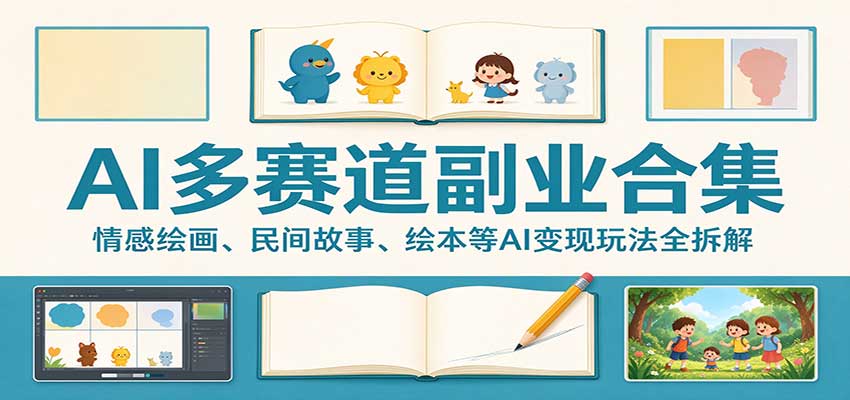 AI多赛道副业合集:情感绘画、民间故事、绘本等AI变现玩法全拆解 20261021050116-6ad8471cf2410.jpg