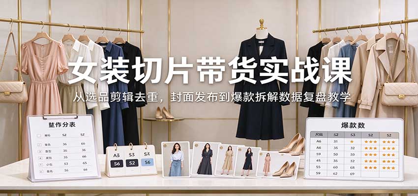 女装切片带货实战课:从选品剪辑去重,封面发布到爆款拆解数据复盘教学 20261021170059-6ad8efcb0629e.jpg