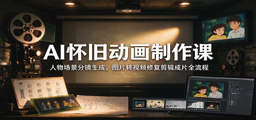 AI怀旧动画制作课:人物场景分镜生成,图片转视频修复剪辑成片全流程 20261021170102-6ad8efcef017e.jpg