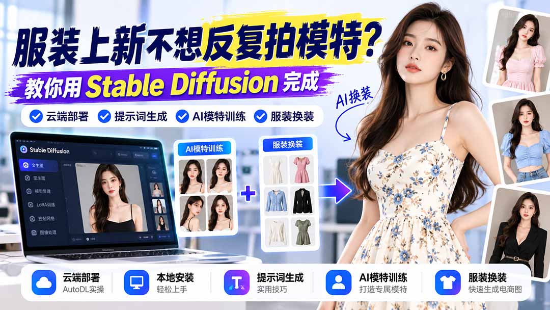 (21099期)服装上新不想反复拍模特?教你用Stable Diffusion完成云端部署、提示词生成、AI模特训练与换装 20261022050114-6ad9989ac8f9d.jpg