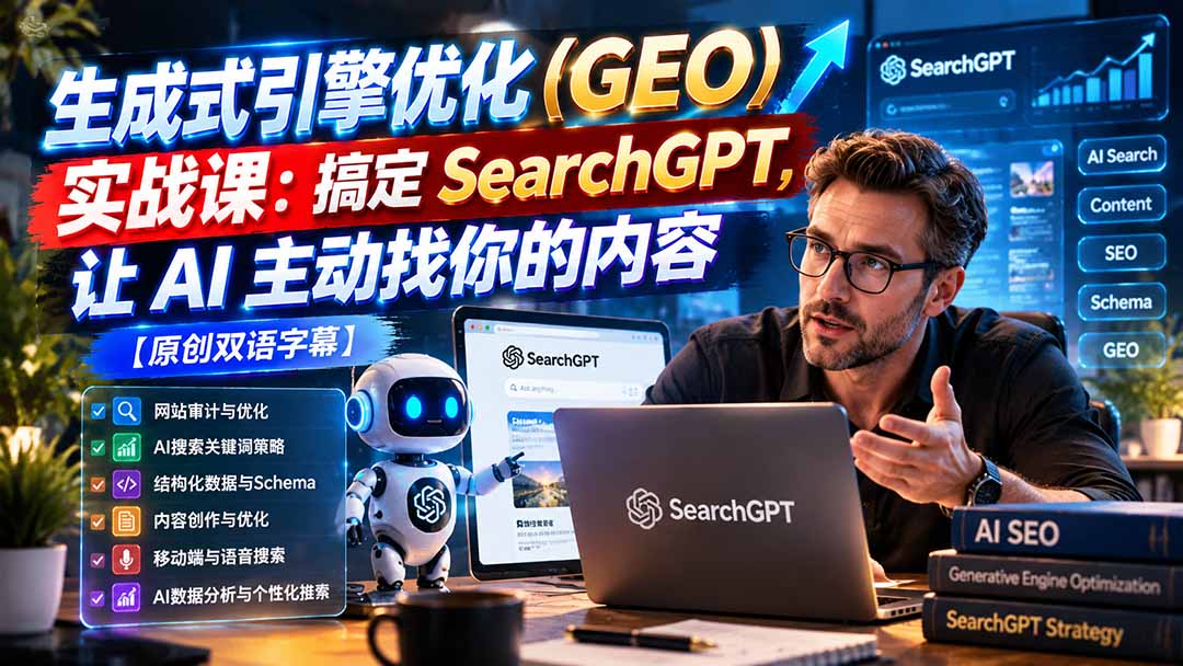 (21116期)生成式引擎优化(GEO)实战课:搞定 SearchGPT,让 AI 主动找你的内容【原创双语字幕】 20261023050124-6adaea24b6523.jpg