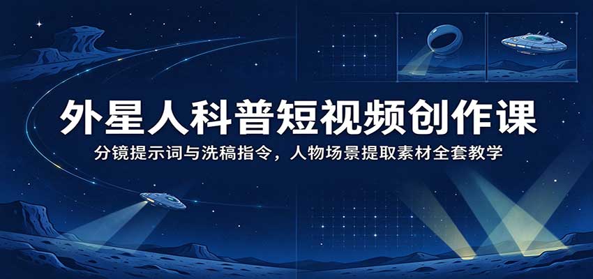 外星人科普短视频创作课:分镜提示词与洗稿指令,人物场景提取素材全套教学 20261024170052-6adce44445d06.jpg