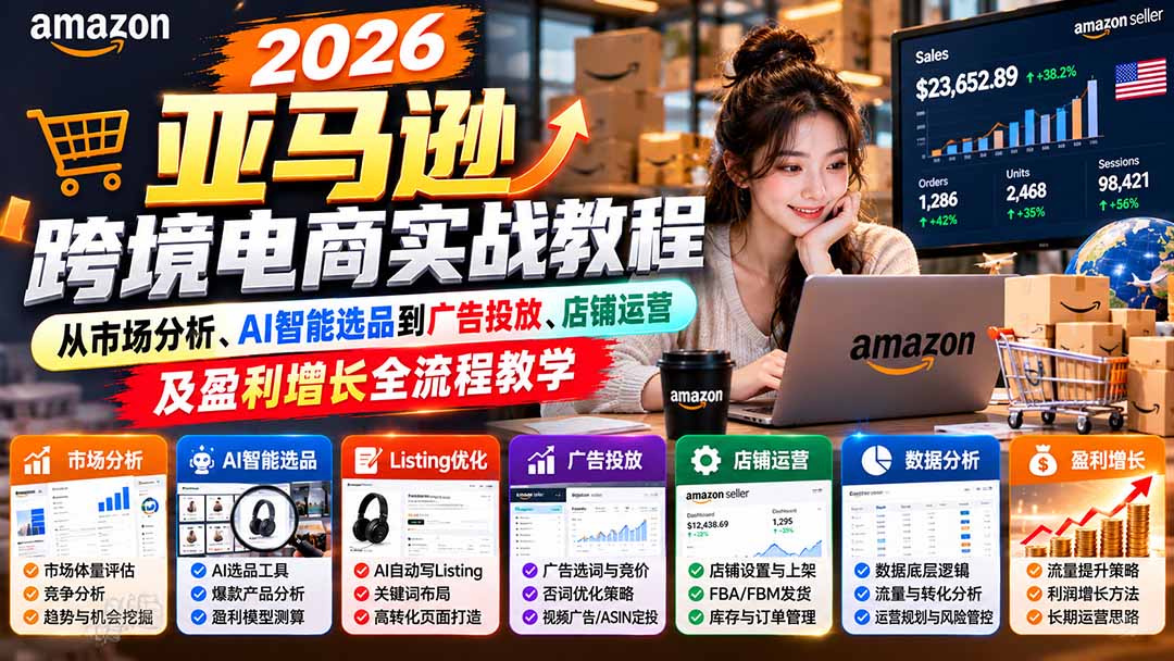 (21189期)2026亚马逊跨境电商实战教程-更新1027,从市场分析、AI智能选品到广告投放、店铺运营及盈利增长全流程教学 20261027130303-6ae0a10743a96.jpg