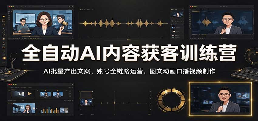 全自动AI内容获客训练营:AI批量产出文案,账号全链路运营,图文动画口播视频制作 20261028050042-6ae1817a4083a.jpg