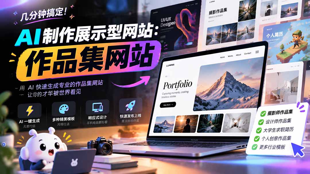 (21213期)几分钟搞定,AI制作展示型网站制作:作品集网站,用AI快速生成专业的作品集网站,接单变现! 20261028150047-6ae20e1f108dd.jpg