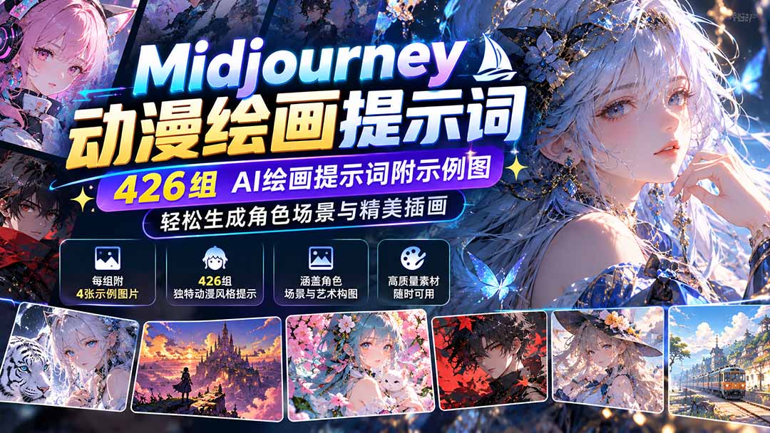 (21239期)Midjourney动漫绘画提示词:426组AI绘画提示词附示例图,轻松生成角色场景与精美插画 20261029070229-6ae2ef85cb5e8.jpg