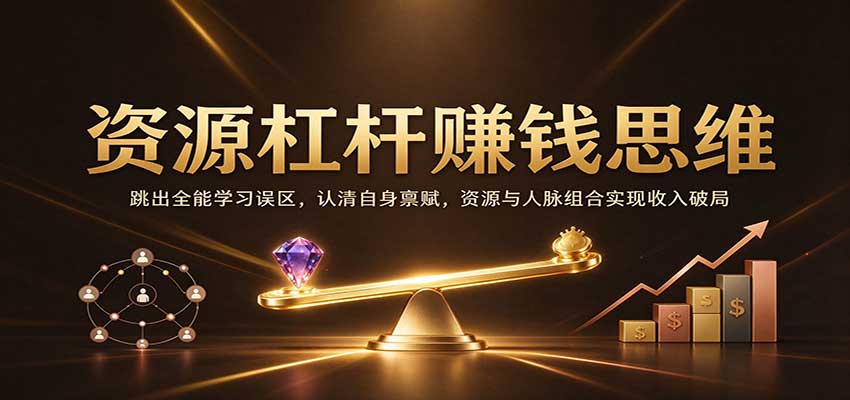 资源杠杆赚钱思维:跳出全能学习误区,认清自身禀赋,资源与人脉组合实现收入破局 20261029090055-6ae30b473f7a2.jpg