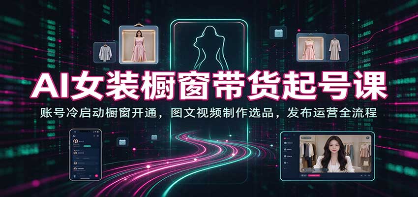 AI女装橱窗带货起号课:账号冷启动橱窗开通,图文视频制作选品,发布运营全流程 20261030070147-6ae440db67c15.jpg