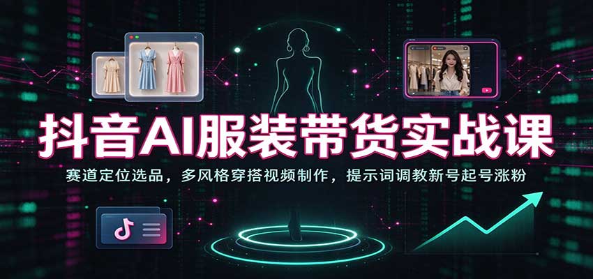 抖音AI服装带货实战课:赛道定位选品,多风格穿搭视频制作,提示词调教新号起号涨粉 20261031070100-6ae5922c3966f.jpg