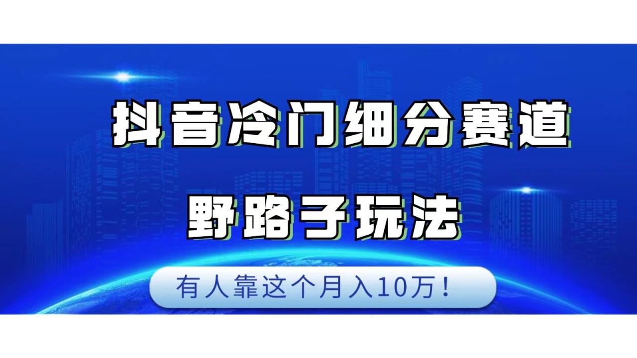 fy1511期-抖音冷门细分赛道野路子玩法，有人靠这个月入10万(抖音冷门细分赛道项目轻松制作原创视频，实现月入10万)