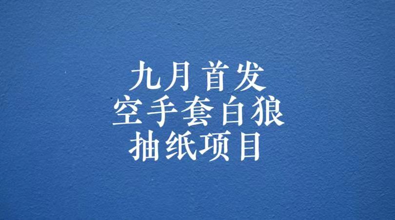fy1528期-0成本，日入100-500空手套白狼抽纸项目，保姆级教学(九月开学季，探索零成本创业新途径)