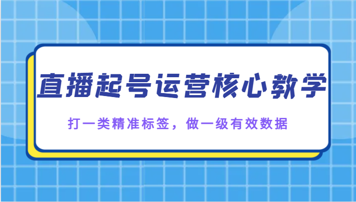 fy2002期-直播起号运营核心教学，打一类精准标签，做一级有效数据(全面解析直播起号运营核心技巧，助力提升直播效果)