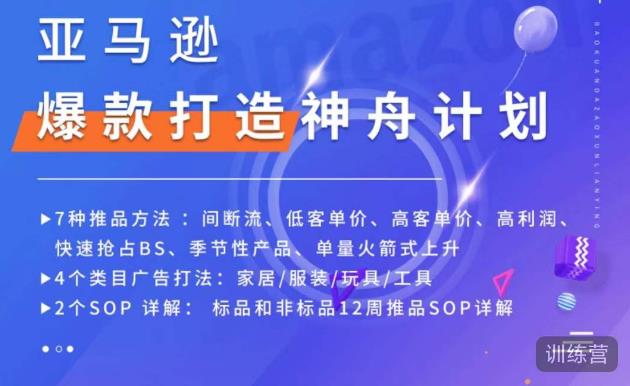 mp1334期-亚马逊爆款打造神舟计划，​7种推品方法，4个类目广告打法，2个SOP详解(亚马逊爆款打造神舟计划全面解析推品方法与广告策略)