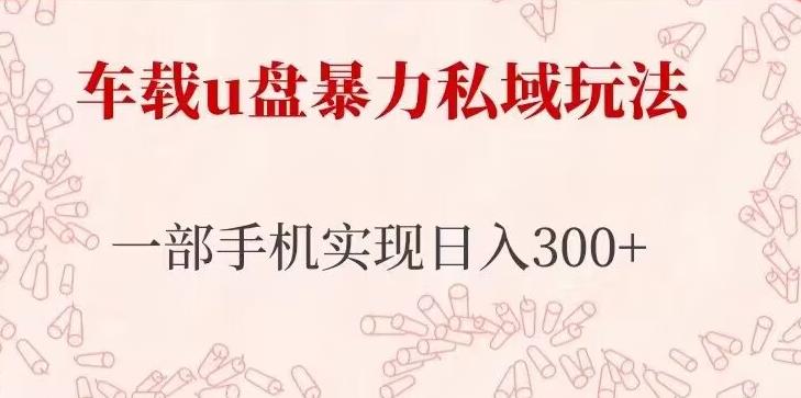 mp1732期-车载u盘暴力私域玩法，长期项目，仅需一部手机实现日入300+(“轻松赚钱车载U盘私域暴力玩法详解”)