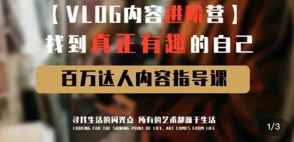 mp1780期-vlog内容进阶营，找到真正有趣的自己，百万达人内容指导课(VLDG vlog内容进阶营探索vlog制作的奥秘，成为百万达人)