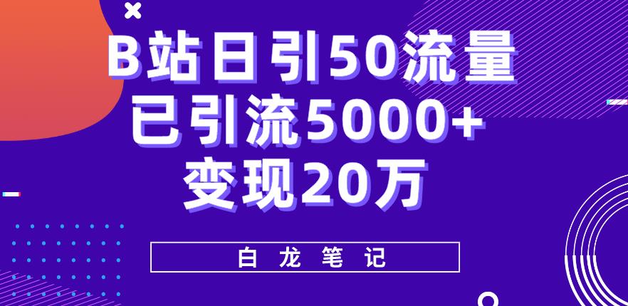 mp1958期-B站日引50+流量，实战已引流5000+变现20万，超级实操课程(“B站引流实操从零到变现20万的实战经验分享”)