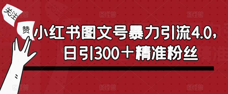 mp2067期-小红书图文号暴力引流4.0，日引300＋精准粉丝【揭秘】(小红书图文号暴力引流4.0简单操作，日引300+精准粉丝)