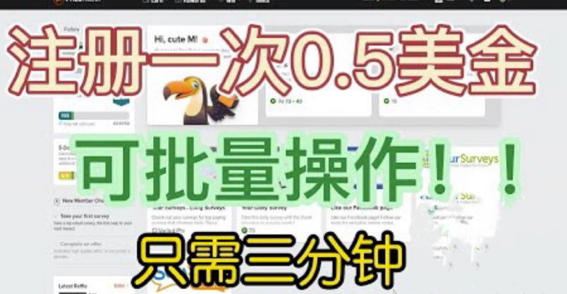 mp2480期-国外项目注册一次0.5美金，只需三分钟无脑操作，可批量同时放大操作，小白工作室福利【揭秘】(【揭秘】小白工作室福利快速、高效的国外项目注册服务)