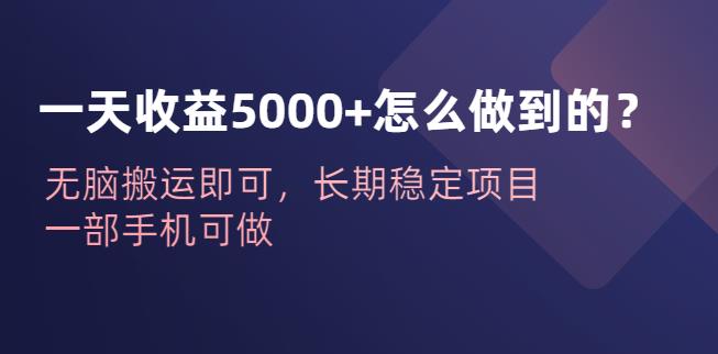 mp2566期-一天收益5000+怎么做到的？无脑搬运即可，长期稳定项目，一部手机可做【揭秘】(“揭秘”如何通过抖音快手表情包项目实现日收益5000+)