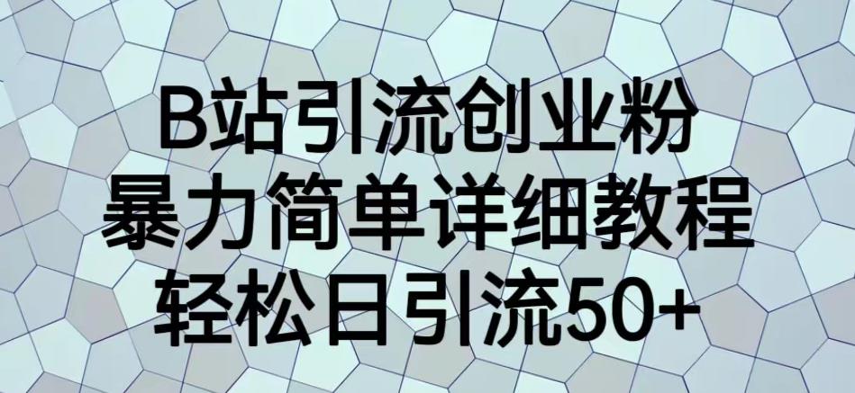 mp2934期-B站引流创业粉，暴力简单详细教程，轻松日引流50+【揭秘】(揭秘B站引流创业粉的暴力简单详细教程)