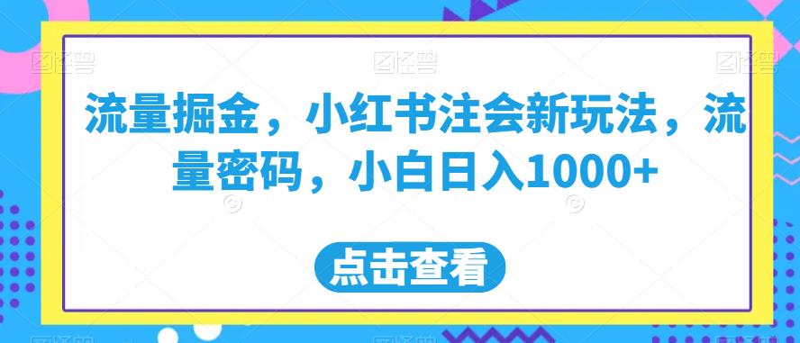 mp3398期-流量掘金，小红书注会新玩法，流量密码，小白日入1000+【揭秘】(揭秘小红书新玩法选择正确赛道，小白日入1000+)