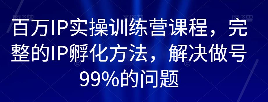 mp3972期-百万IP实操训练营课程，完整的IP孵化方法，解决做号99%的问题(百万IP实操训练营打造高质量账号，实现快速涨粉与变现)
