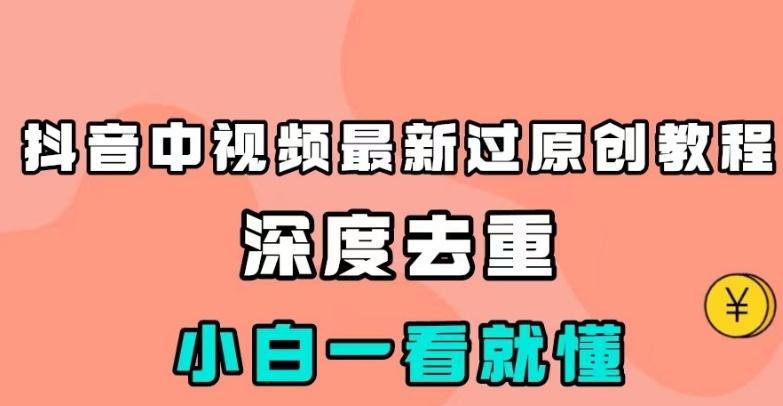 mp4166期-抖音中视频最新过原创教程，深度去重，小白一看就懂【揭秘】(揭秘抖音中视频最新过原创方法)