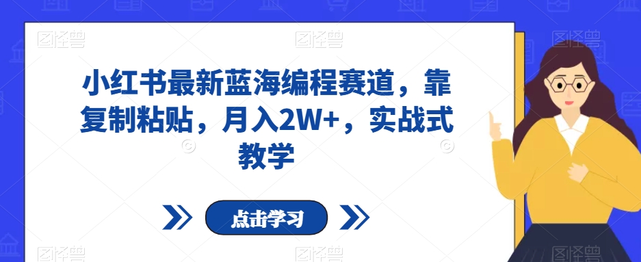 小红书最新蓝海编程赛道，靠复制粘贴，月入2W+，实战式教学【揭秘】_搜券军博客