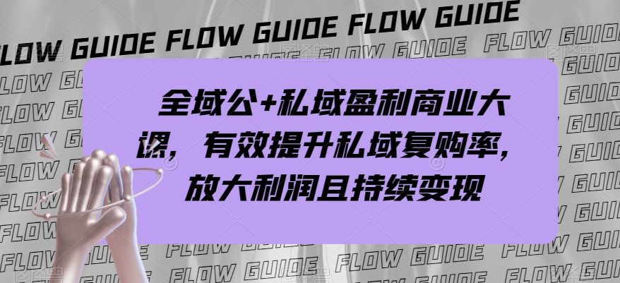 mp5006期-全域公+私域盈利商业大课，有效提升私域复购率，放大利润且持续变现(全域公+私域盈利商业大课重塑私域认知，提升复购率，放大利润且持续变现)