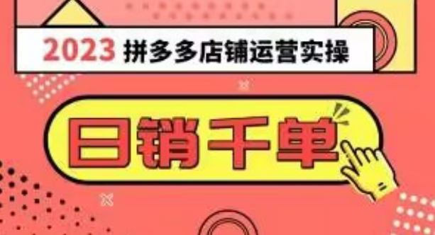 2023拼多多运营实操，每天30分钟日销1000＋，爆款选品技巧大全（10节课）_搜券军博客