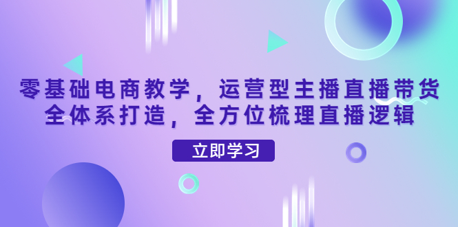 （4095期）零基础电商教学，运营型主播直播带货全体系打造，全方位梳理直播逻辑(零基础电商教学全面解析运营型主播直播带货全体系)
