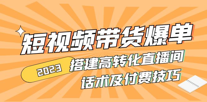 （4796期）2023短视频带货爆单 搭建高转化直播间 话术及付费技巧(无中创水印)(2023短视频带货爆单攻略搭建高转化直播间与付费技巧全解析)