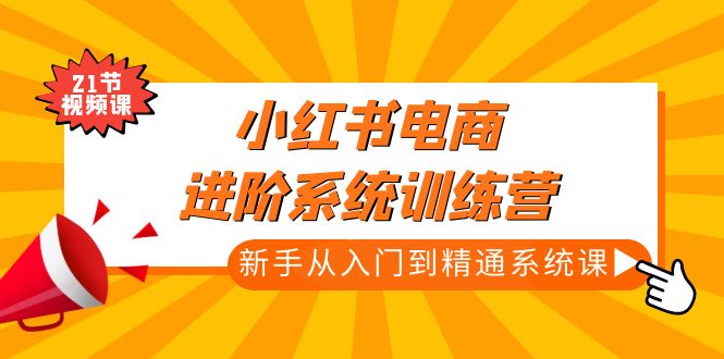 （4952期）小红书电商进阶系统训练营：新手从入门到精通系统课（21节视频课）(小红书电商进阶系统训练营从新手到专家的全面指南)