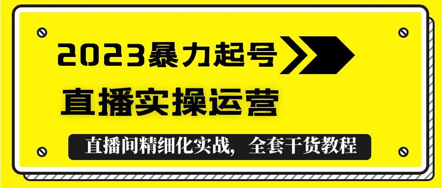 （5475期）2023暴力起号+直播实操运营，全套直播间精细化实战，全套干货教程！(全面掌握2023直播运营实战技巧，从起号到精细化运营一站式学习！)