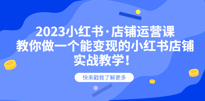 （6127期）2023小红书·店铺运营课，教你做一个能变现的小红书店铺，20节-实战教学(掌握小红书店铺运营全攻略，实现高效变现)