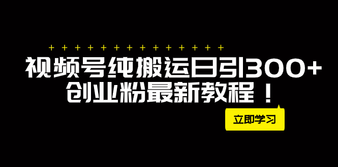 （7833期）外面卖2580视频号纯搬运日引300+创业粉最新教程！(视频号纯搬运引流创业粉方法揭秘月入50W不是梦！)
