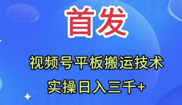 （7843期）全网首发：视频号平板搬运技术，实操日入三千＋(探索视频号平板搬运技术，实现日入三千＋的新途径)