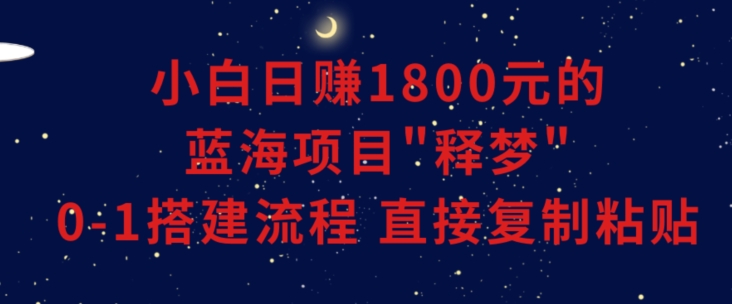 mp5905期-小白能日赚1800元的蓝海项目”释梦”0-1搭建流程可直接复制粘贴长期做