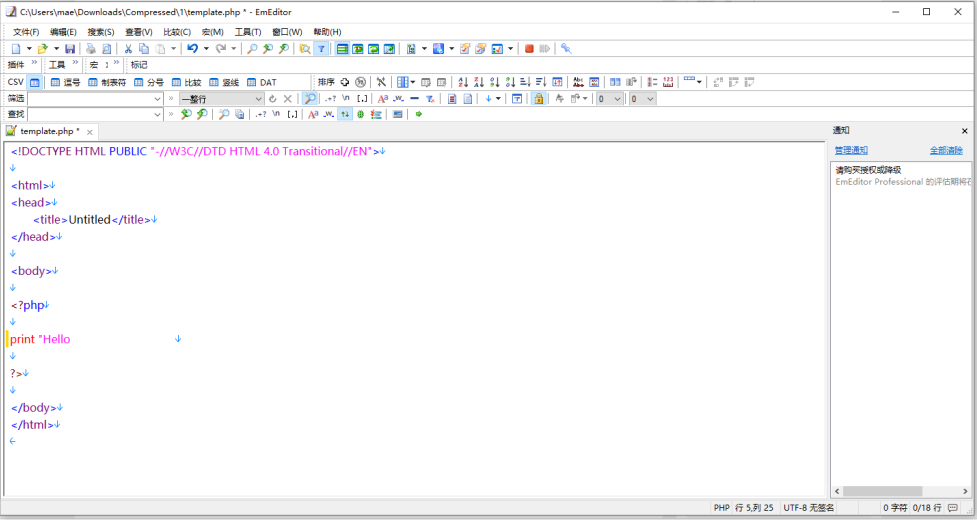 EmEditor v23.0.5 激活版（号称世界上最快的文本编辑器）
