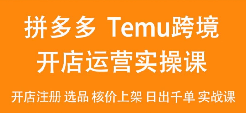 mp6665期-2024Temu最新玩法，Temu跨境开店运营实操课，开店注册/选品/核价上架/日出千单实战课