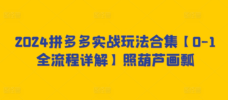 mp6946期-2024拼多多实战玩法合集【0-1全流程详解】照葫芦画瓢