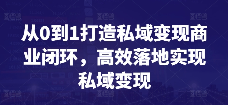 mp7065期-从0到1打造私域变现商业闭环，高效落地实现私域变现