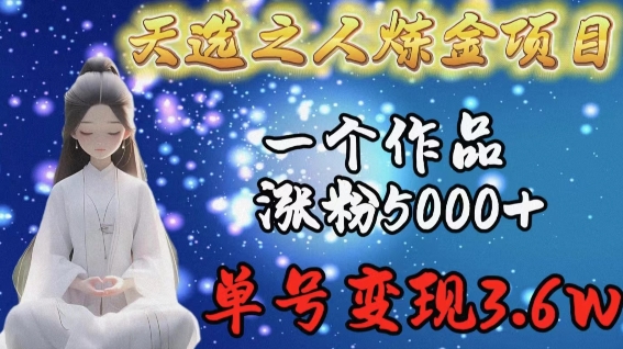 mp7074期-天选之人炼金项目，一个作品涨粉5000+，单号变现3.6w